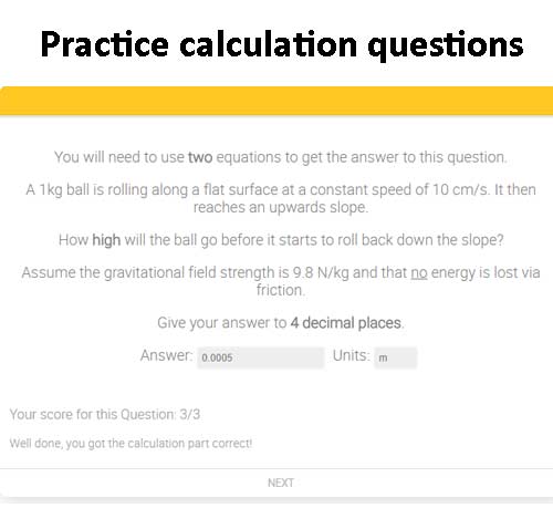 GCSE Science calculation questions